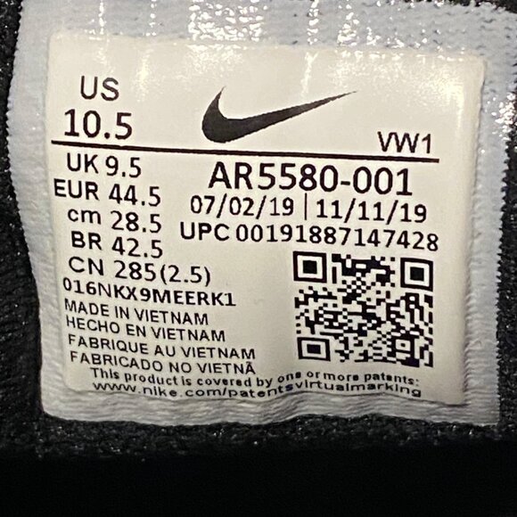 Nike Men's Roshe G Tour Leather Golf Cleats AR5580-001 Black Size 10.5 - Picture 6 of 6